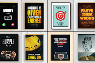 do creative, motivational quote wall art, poster design