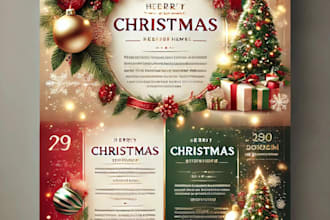 design christmas cards, greeting card, birthday card, flyers, new year banners
