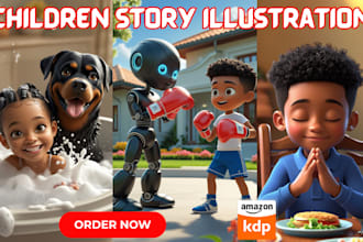 illustrate children story, book illustration, children story book illustration