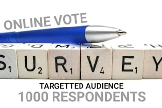 conduct your online surveys with 1000 audience respondents and form filling