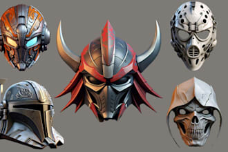 do 3d mask, cosplay mask 3d helmet, futuristic helmet mask model