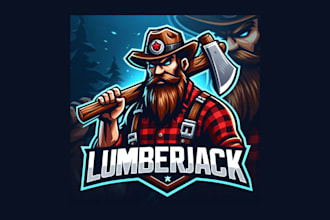 make lumberjack esport mascot logo with any file format