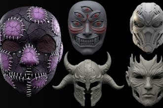 do 3d mask, helmet cosplay, mask printable mask helmet model