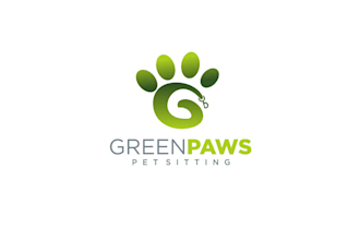 design modern simple pet sitting dog running logo