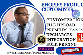 setup shopify product customizer zakeke  customily inkybay zepto easify variants