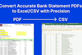 convert accurate bank statement PDF to structured excel CSV