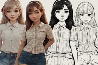create simple character doodle art