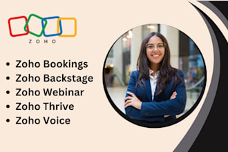 do zoho backstage, bookings, webinar, thrive, assist, statusiq, voice, fsm