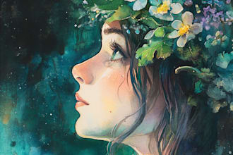 create watercolor and digital illustrations