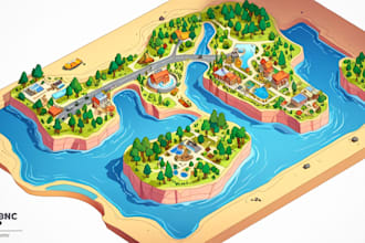 draw a unique vector or isometric map