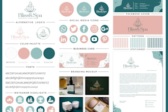 design professional minimal logo and social media branding kit