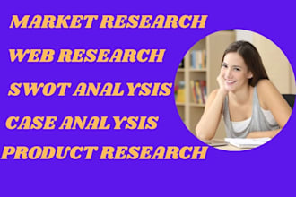 do market research, web research, competitor and swot analysis