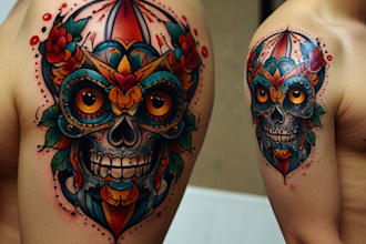 create a traditional or old school style tattoo design