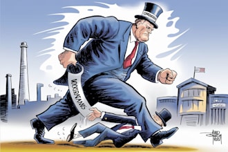 create a political cartoon or illustration