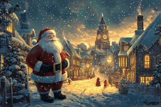 draw custom greeting, christmas card or postcard