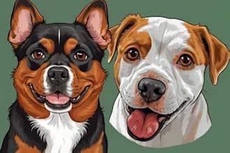 do custom cartoon vector portrait of your pet or any animal