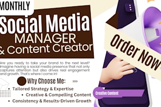 be your monthly social media manager and content creator linkedin manager fb ads