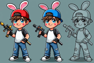 design a 2d vector cartoon character for you
