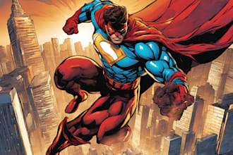 draw you a dc or marvel style comic book superhero or villa