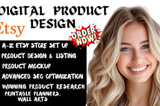 design etsy digital products, setup etsy shop, etsy SEO, etsy digital planner