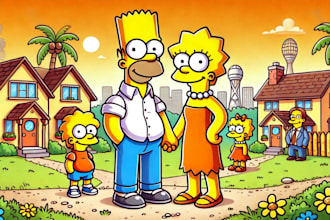 draw you as the best simpson yellow cartoon character