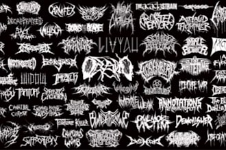 design heavy metal logo like stoner sludge or thrash metal