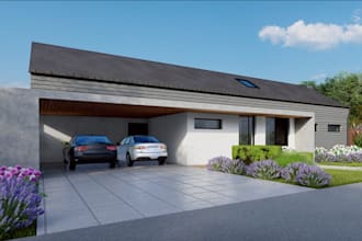 redesign 3d residential design, sketchup 3d living room,kitchen diner renovation