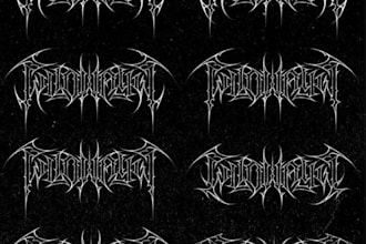 make a brutal black and metal rock band logo
