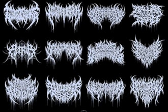 draw heavy metal, black metal, death metal font band logo