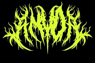 draw custom black, slam, brutal, grindcore death metal logo for your band brand