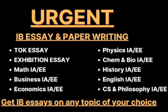 do urgent help in essay writing, ia, ib, hl, sl, extended