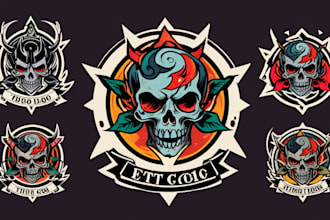 create custom logo old school traditional tattoo design