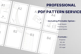 create customized expert PDF sewing pattern, digital pattern