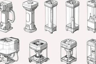 draw industrial design product illustrations and sketches