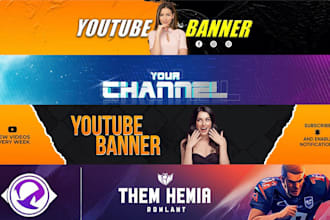 design outstanding youtube banner and logo
