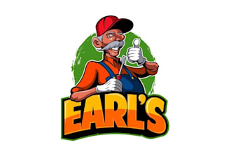 design modern unique caricature painting logo