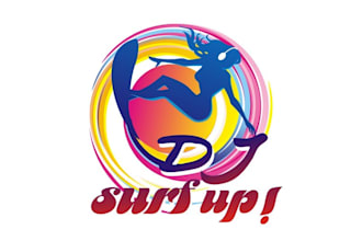 make mascot hot chick surf music logo