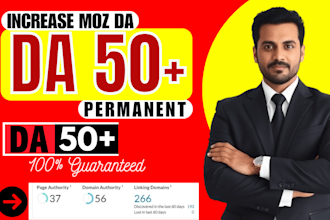 increase you domain authority to 50 plus by using seo backlinks