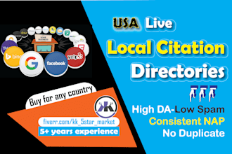create USA local citations, listing, google maps SEO