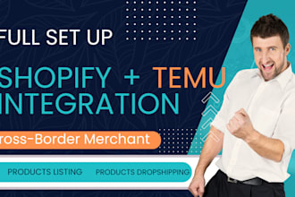 do shopify plus temu integration, products listing, full setup