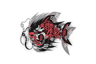 make modern bad fish fishing team logo