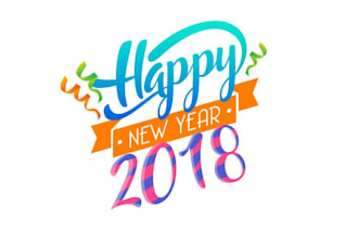 design modern happy new year celebration card logo