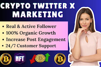 do crypto twitter x marketing and promotion for increase organic followers