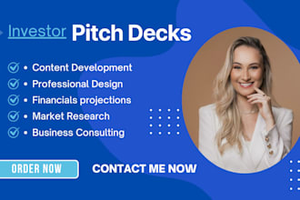 design custom investor pitch decks for business presentations