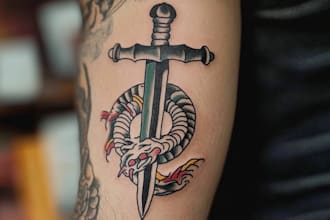 do traditional or old school style tattoo design