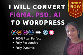 convert PSD, figma to wordpress website with elementor or any page builder