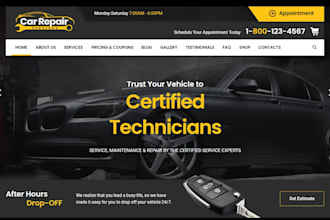 build highly converting auto repair website wordpress wix auto insurance website