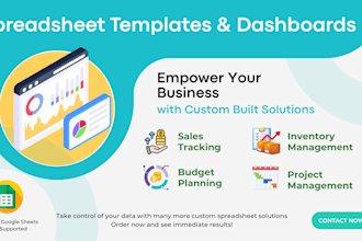 design customized excel dashboards, templates and data solutions