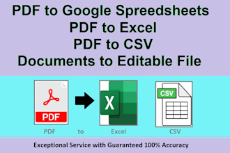 convert pdf to excel or CSV, scan pages pdf to spreadsheets
