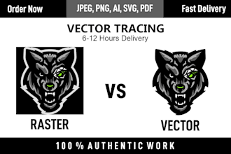 do vector trace, I will draw or redraw your any logo, icon or design
